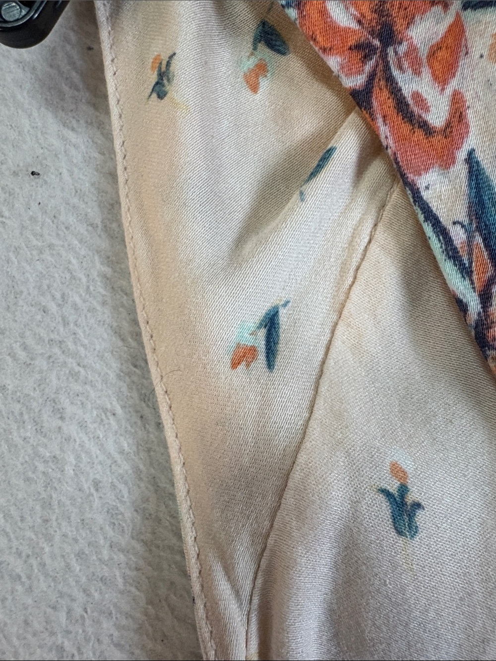 Free People Cream Floral Mini Dress with Orange & Teal Flowers - Picture 11 of 13